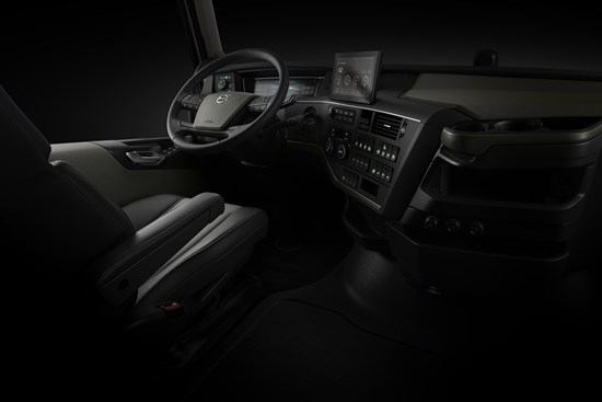 Interior da cabine do Volvo FH